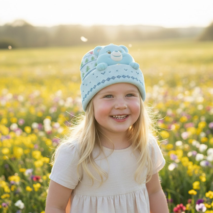 Care Rainbow Bear - Personalized Beanie Hat With Patches