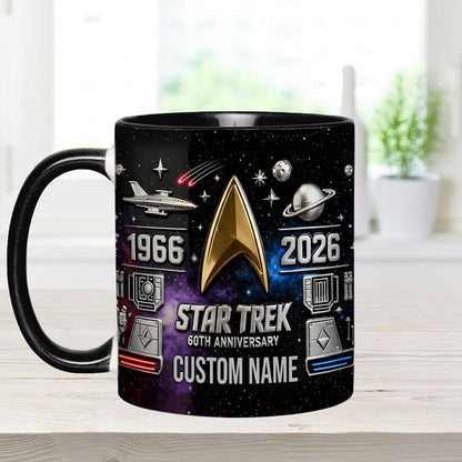 Final Frontier 60th Anniversary - Personalized Star Fleet Set Accent Mug with Acrylic Stirrers