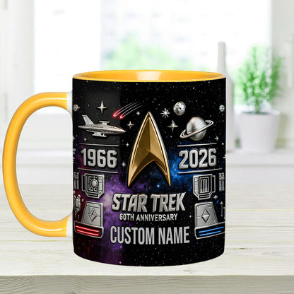 Final Frontier 60th Anniversary - Personalized Star Fleet Set Accent Mug with Acrylic Stirrers