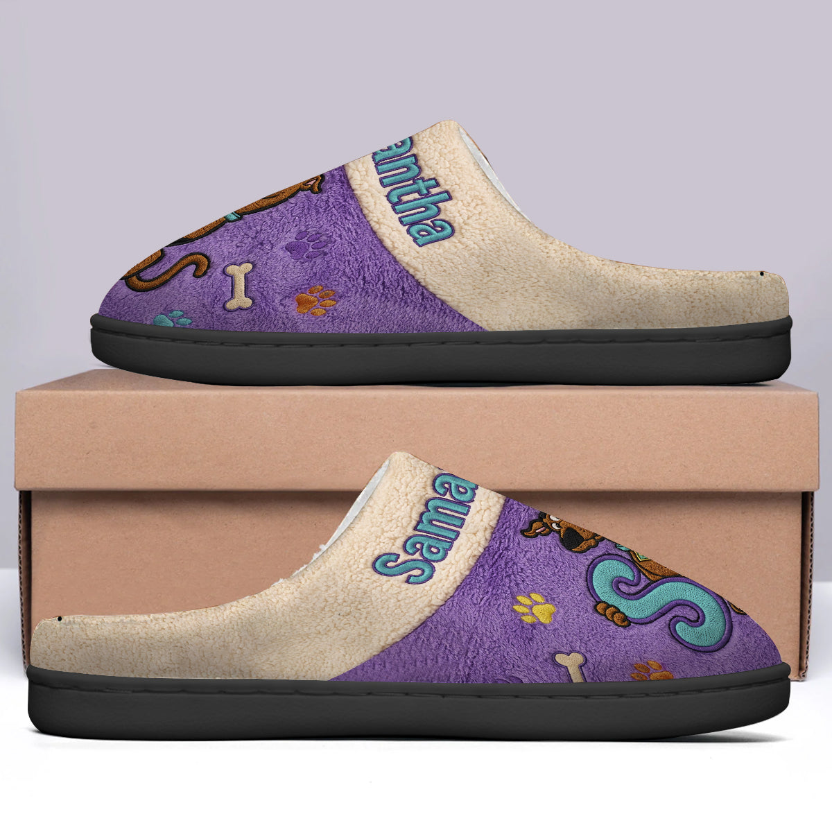 We're Solving Mysteries - Personalized Detective Dog Slippers