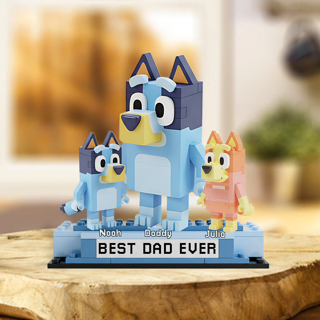 Best Dad Ever - Personalized Blue Dog Custom Shaped Acrylic Plaque
