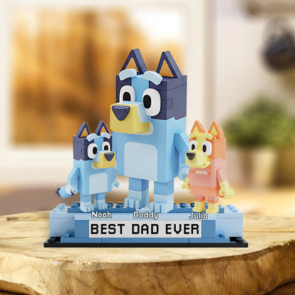 Best Dad Ever - Personalized Blue Dog Custom Shaped Acrylic Plaque