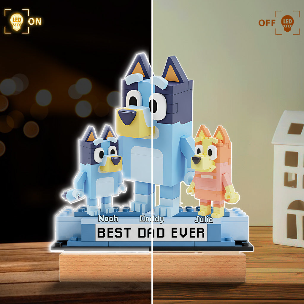 Best Dad Ever - Personalized Blue Dog Custom Shaped Acrylic Plaque