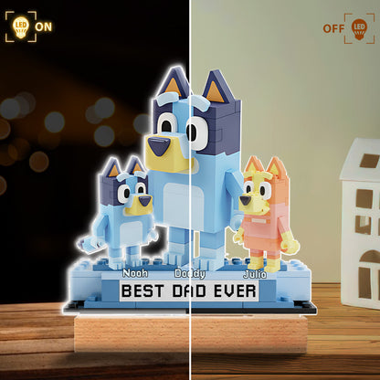 Best Dad Ever - Personalized Blue Dog Custom Shaped Acrylic Plaque