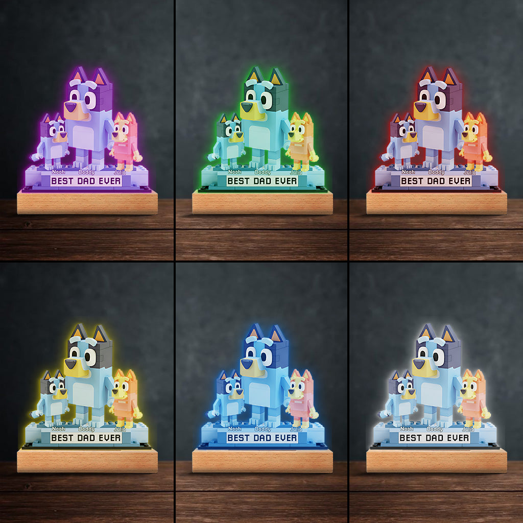 Best Dad Ever - Personalized Blue Dog Custom Shaped Acrylic Plaque