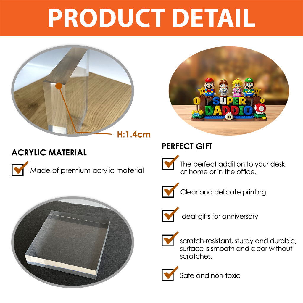 Superdad - Personalized Father Custom Shaped Acrylic Plaque