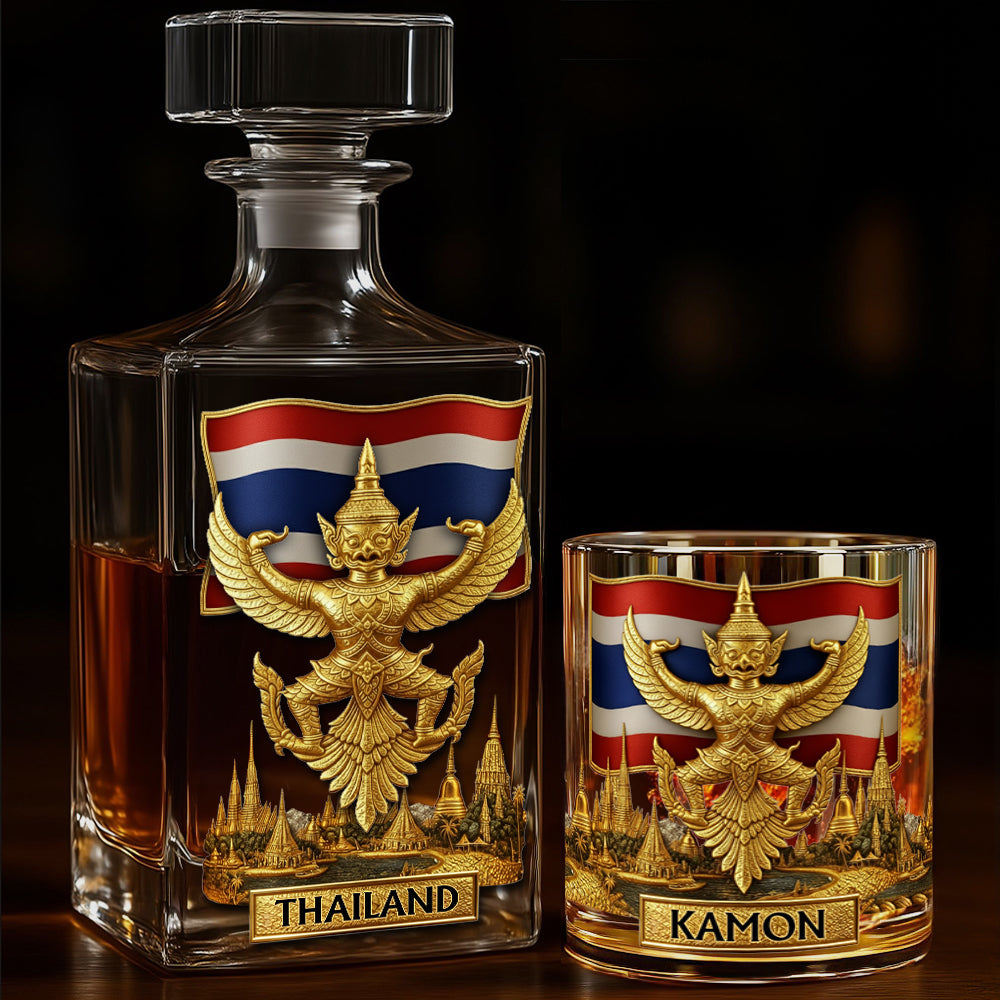 Proud Thailand - Personalized Expats Whiskey Decanter Set