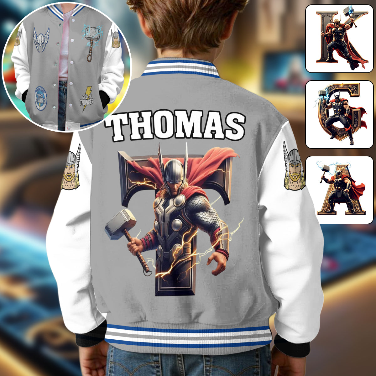 Superhero Gift For Kids - Personalized Kid Varsity Jacket
