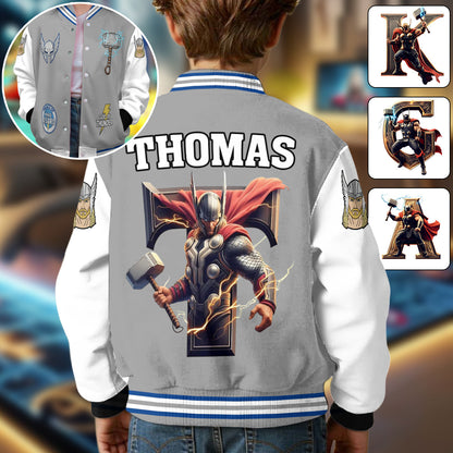 Superhero Gift For Kids - Personalized Kid Varsity Jacket