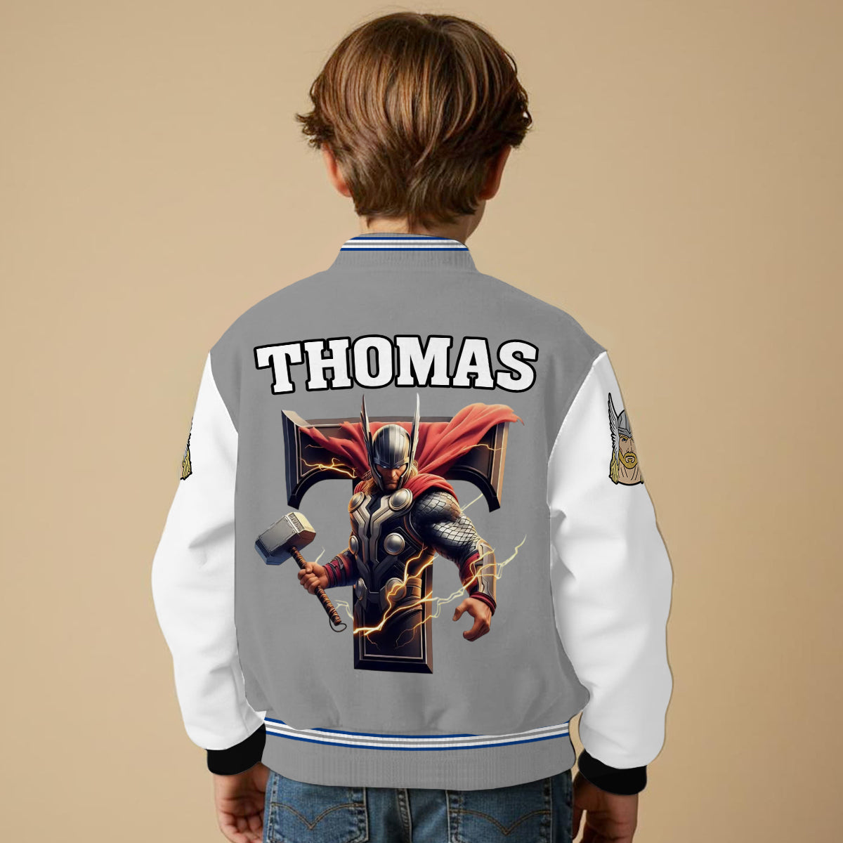 Superhero Gift For Kids - Personalized Kid Varsity Jacket