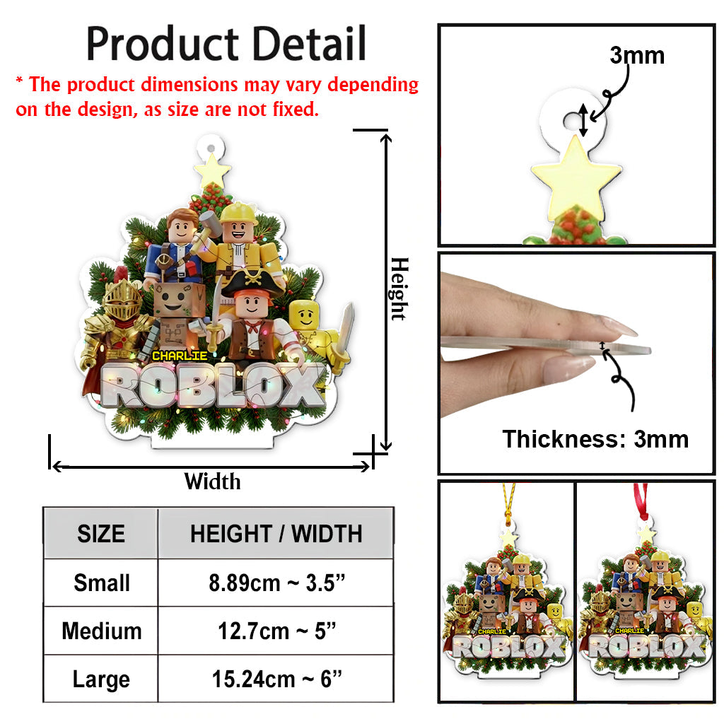 Role Play Game Christmas - Personalized 3D Gaming Transparent Ornament