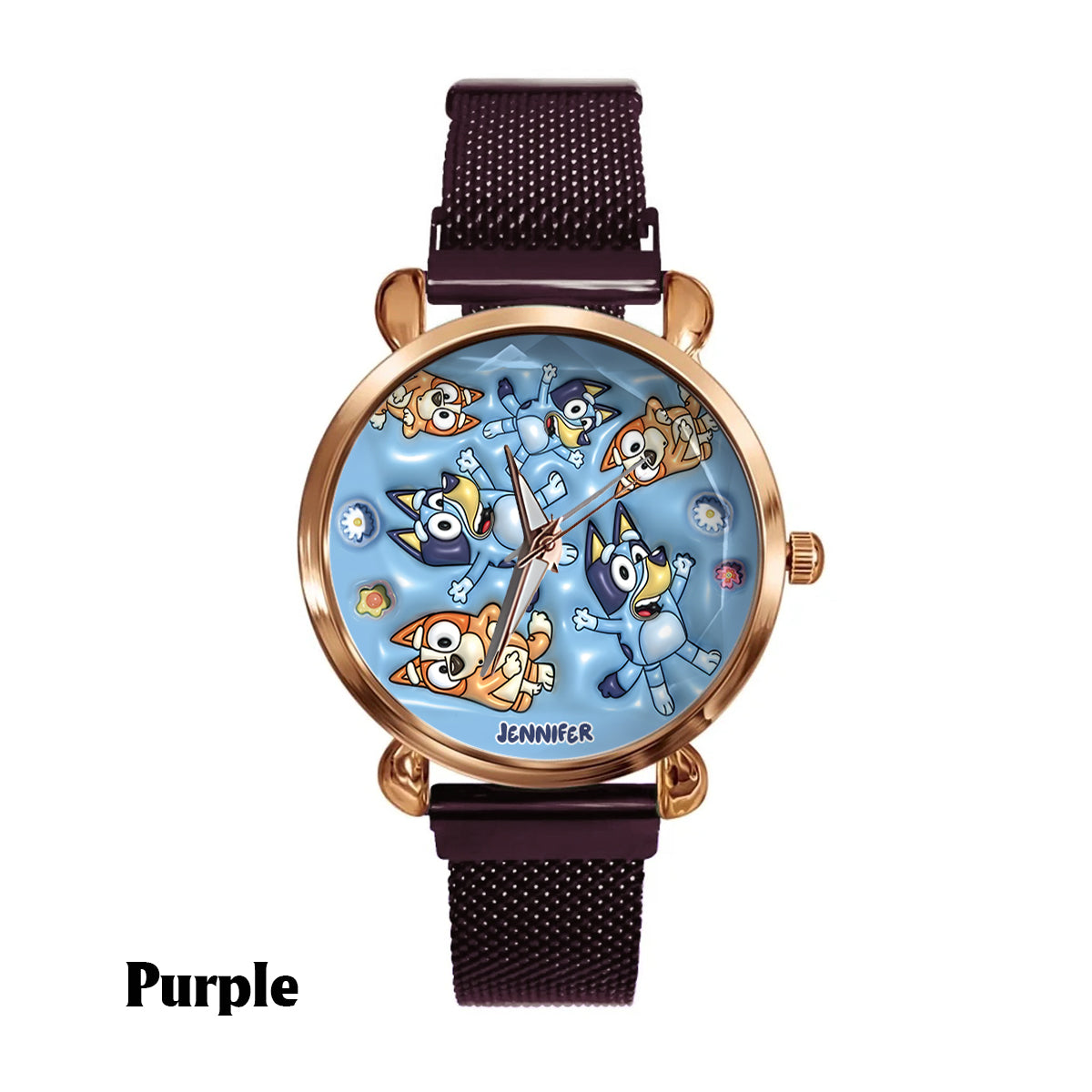 Adorable Blue Canine Character Item - Personalized Blue Dog Women Hand Watch