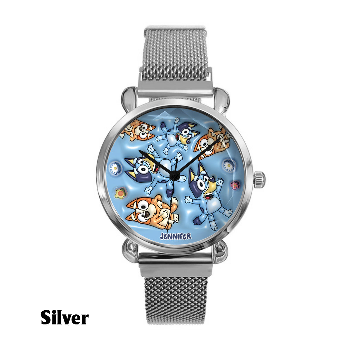 Adorable Blue Canine Character Item - Personalized Blue Dog Women Hand Watch