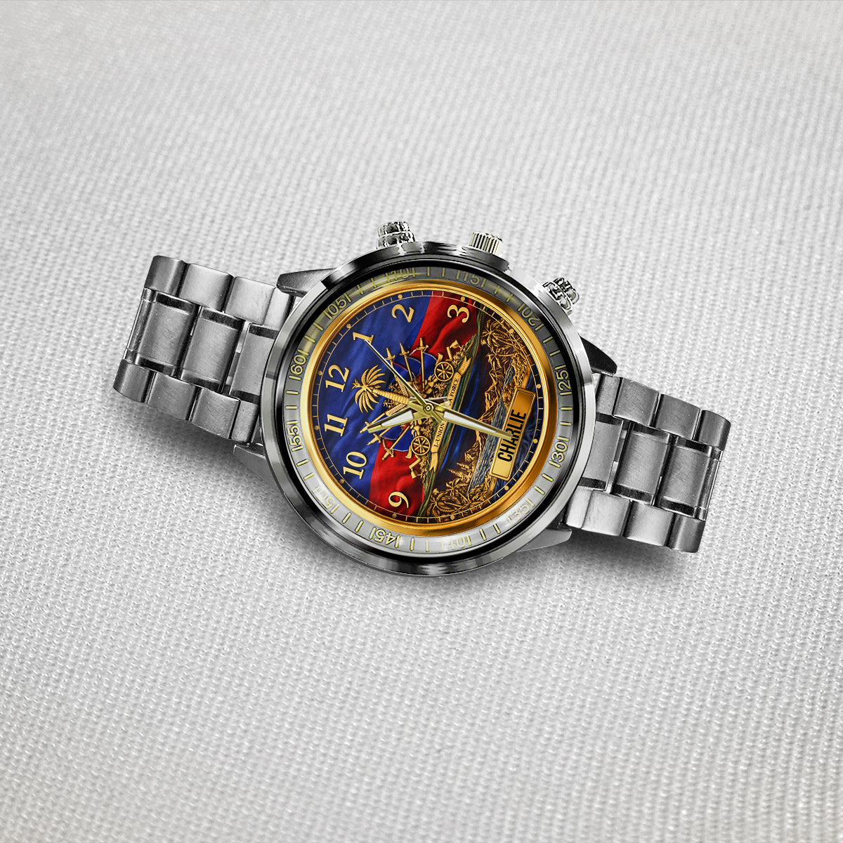 Haiti Coat Of Arms - Personalized Expats Hand Watch
