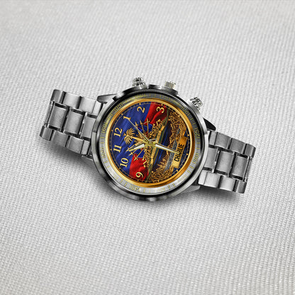 Haiti Coat Of Arms - Personalized Expats Hand Watch