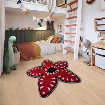 Red Flower Demon - Personalized Stranger Things Non-Slip Tufted Rug