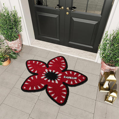 Red Flower Demon - Personalized Stranger Things Non-Slip Tufted Rug