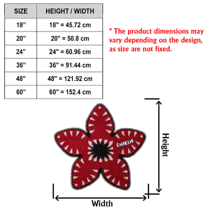 Red Flower Demon - Personalized Stranger Things Non-Slip Tufted Rug