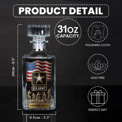 The Strongest Soldier - Personalized Veteran Whiskey Decanter Set