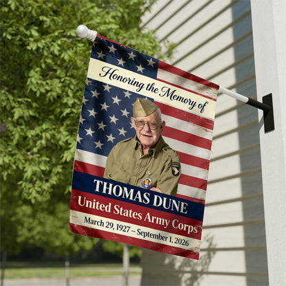 Military Memorial - Personalized Veteran Garden Flag