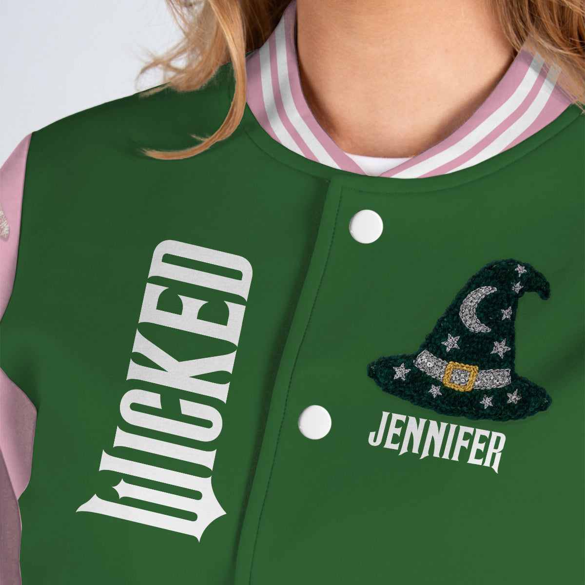 Changed For Good - Personalized Green and Pink Varsity Jacket