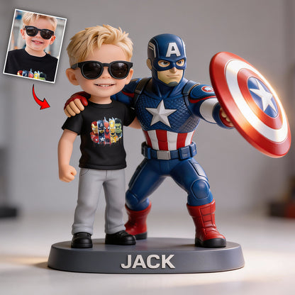 The Brave Captain - Personalized Superhero Custom Shaped Acrylic Plaque