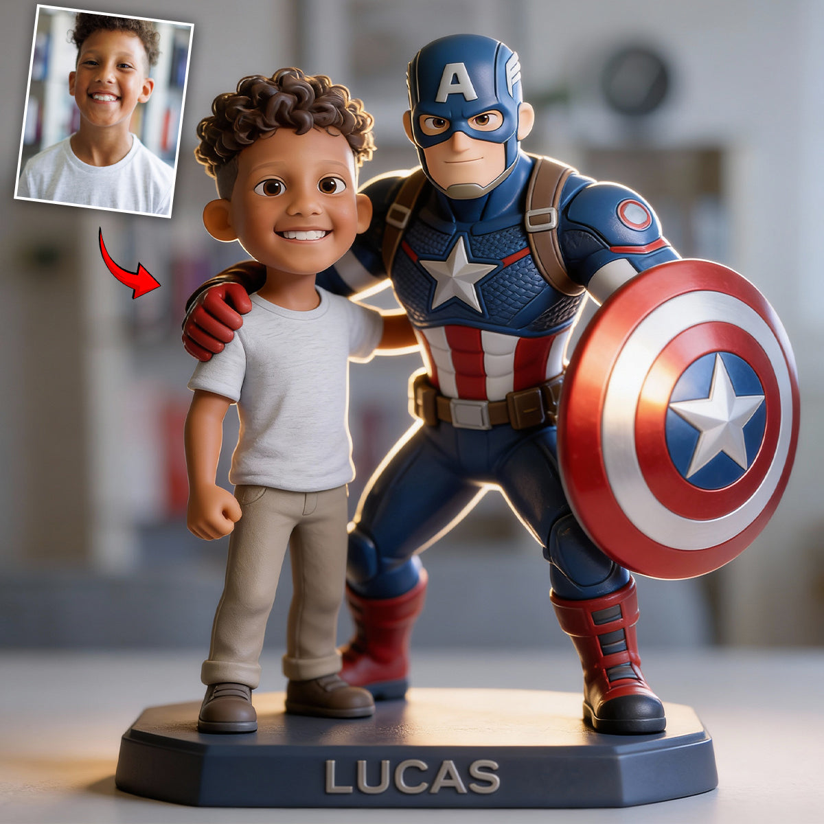 The Brave Captain - Personalized Superhero Custom Shaped Acrylic Plaque