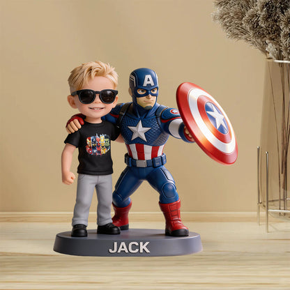 The Brave Captain - Personalized Superhero Custom Shaped Acrylic Plaque