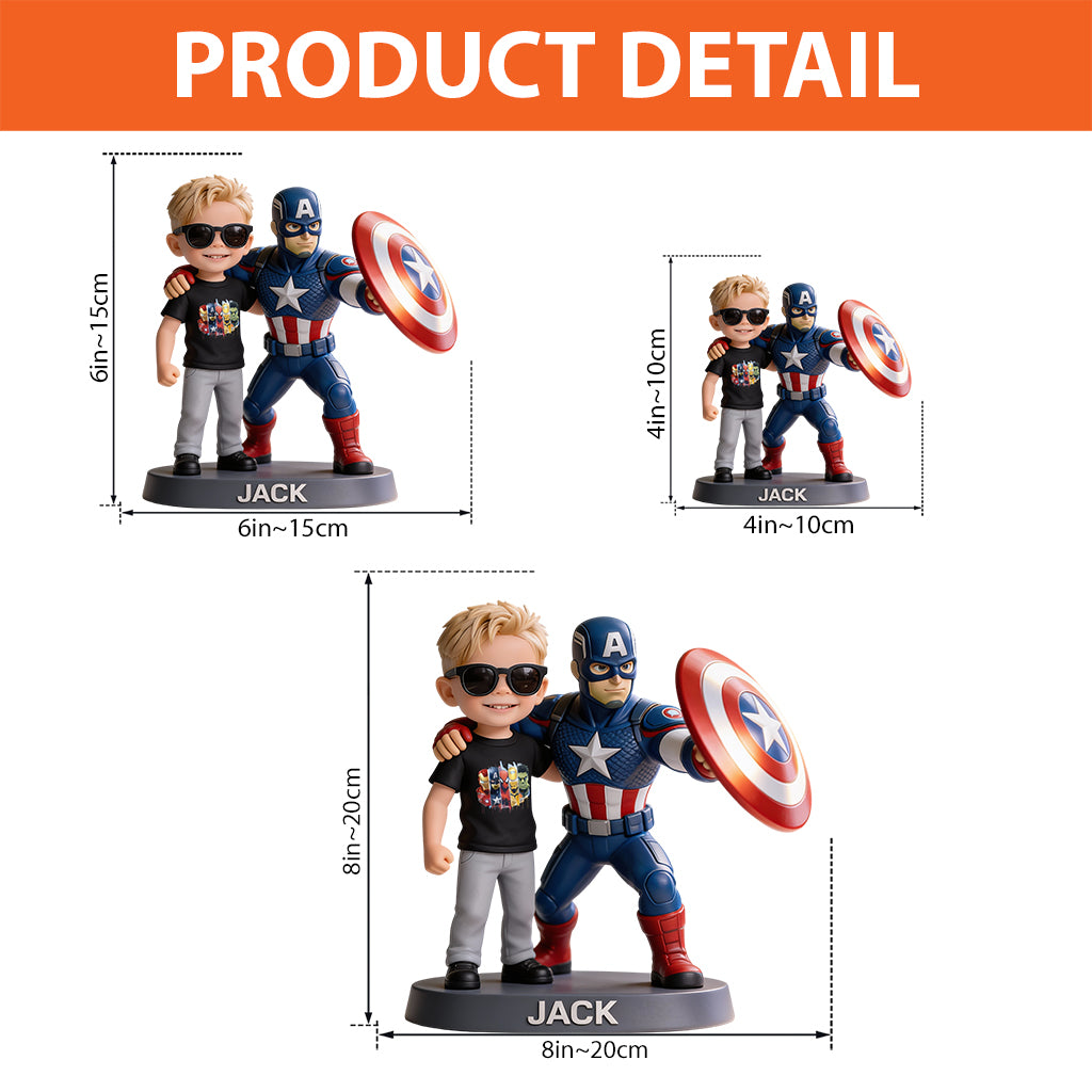 The Brave Captain - Personalized Superhero Custom Shaped Acrylic Plaque