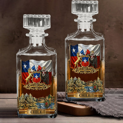 Proud Chile - Personalized Expats Whiskey Decanter Set