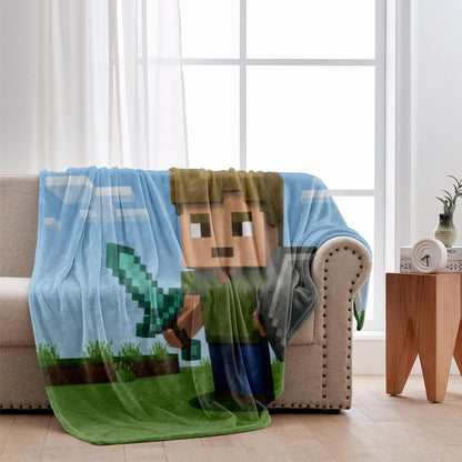 Custom Photo Role-Playing Game - Personalized Block World Blanket