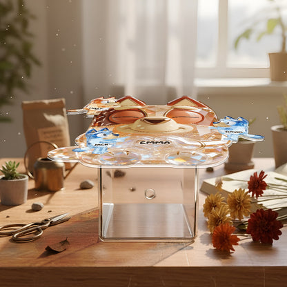 Cute Sparkling Dog Mom - Personalized Blue Dog Acrylic Pot