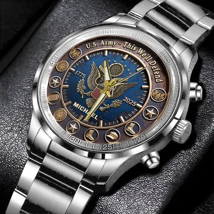 This We'll Defend - Personalized Veteran Hand Watch