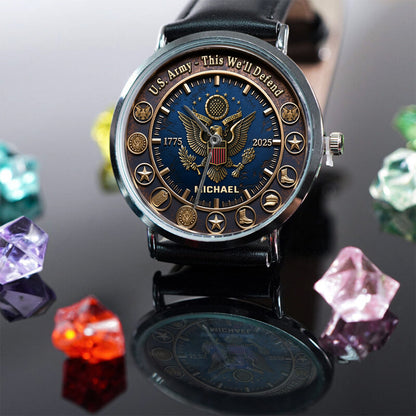 This We'll Defend - Personalized Veteran Hand Watch