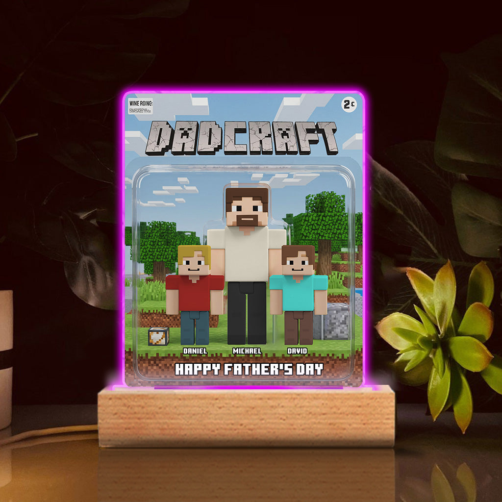 Dadcraft, Father's Day Gift For Game Dad - Personalized Father Custom Shaped Acrylic Plaque