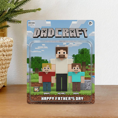Dadcraft, Father's Day Gift For Game Dad - Personalized Father Custom Shaped Acrylic Plaque