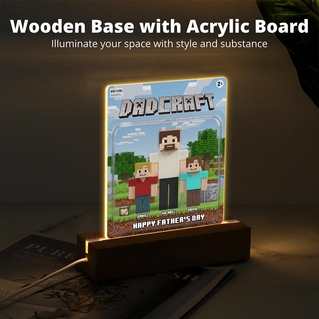 Dadcraft, Father's Day Gift For Game Dad - Personalized Father Custom Shaped Acrylic Plaque