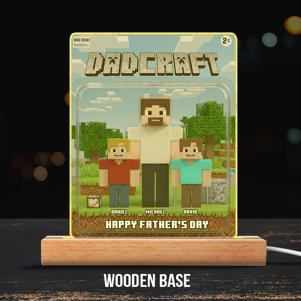 Dadcraft, Father's Day Gift For Game Dad - Personalized Father Custom Shaped Acrylic Plaque