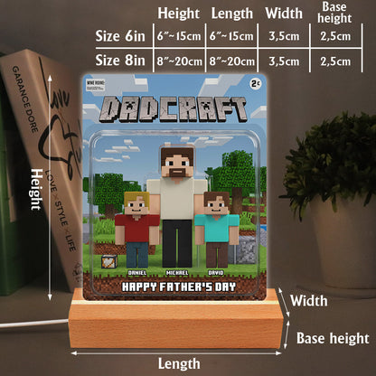 Dadcraft, Father's Day Gift For Game Dad - Personalized Father Custom Shaped Acrylic Plaque
