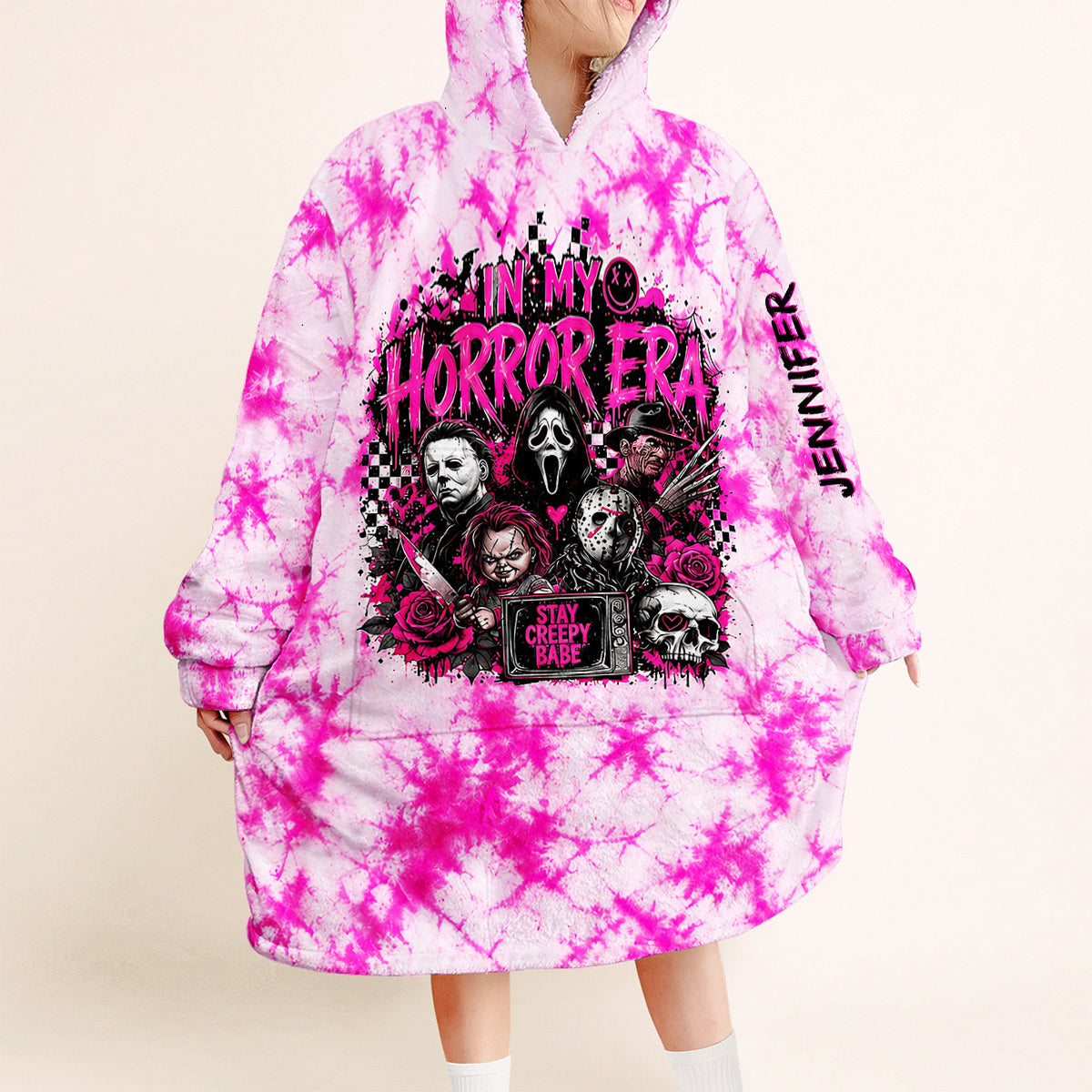 In My Horror Movie - Personalized Horror Character Blanket Hoodie