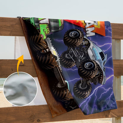 Cool Truck - Personalized Kid Quick-dry Beach Towel/ Bath Towel