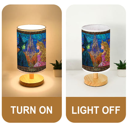 Changed For Good - Personalized Green and Pink Table Lamp With Wood Base