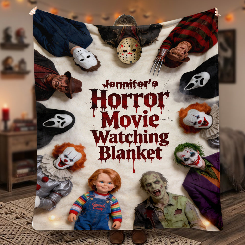 Horror Movie Watching Blanket - Personalized Horror Character Blanket