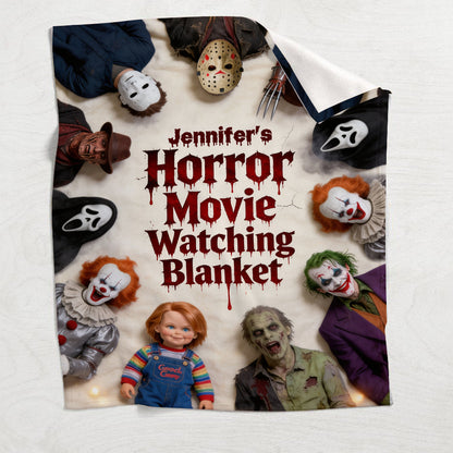 Horror Movie Watching Blanket - Personalized Horror Character Blanket