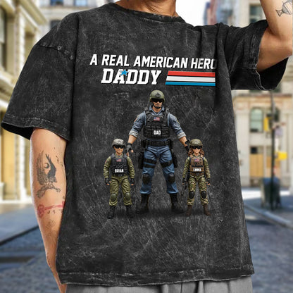 Dad You're My Hero - Personalized Father Wash T-Shirt