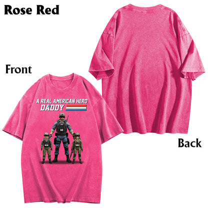 Dad You're My Hero - Personalized Father Wash T-Shirt