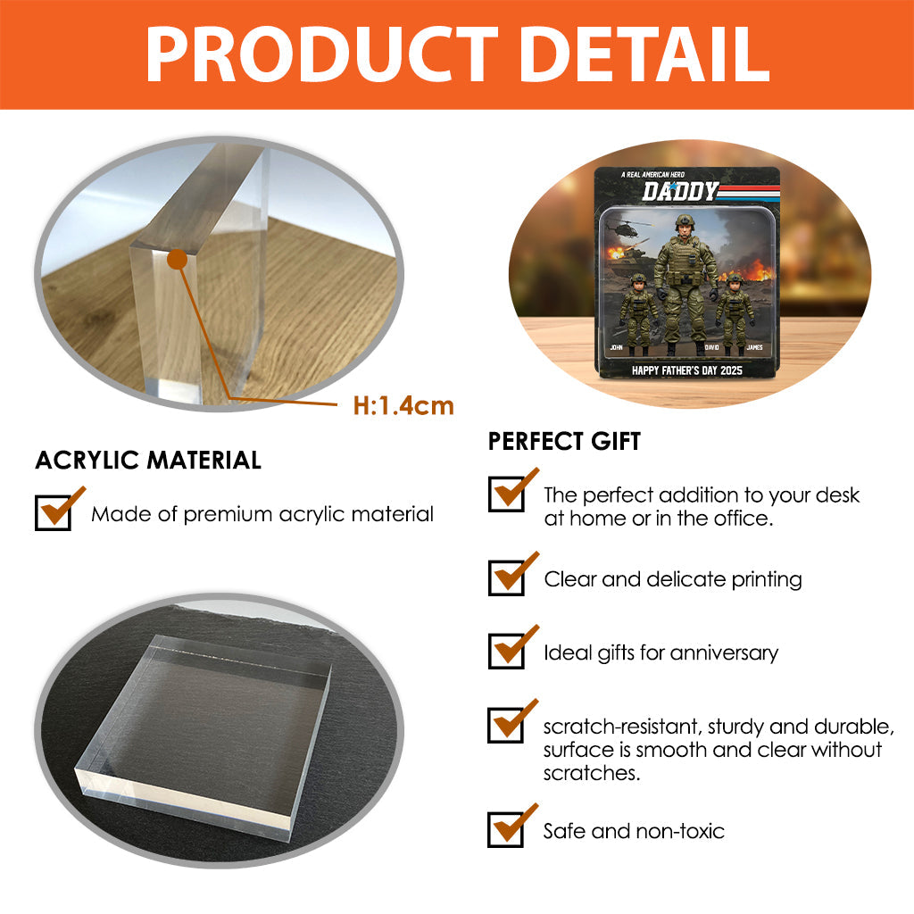 Dad’s Victory Blaster - Personalized Father Custom Shaped Acrylic Plaque