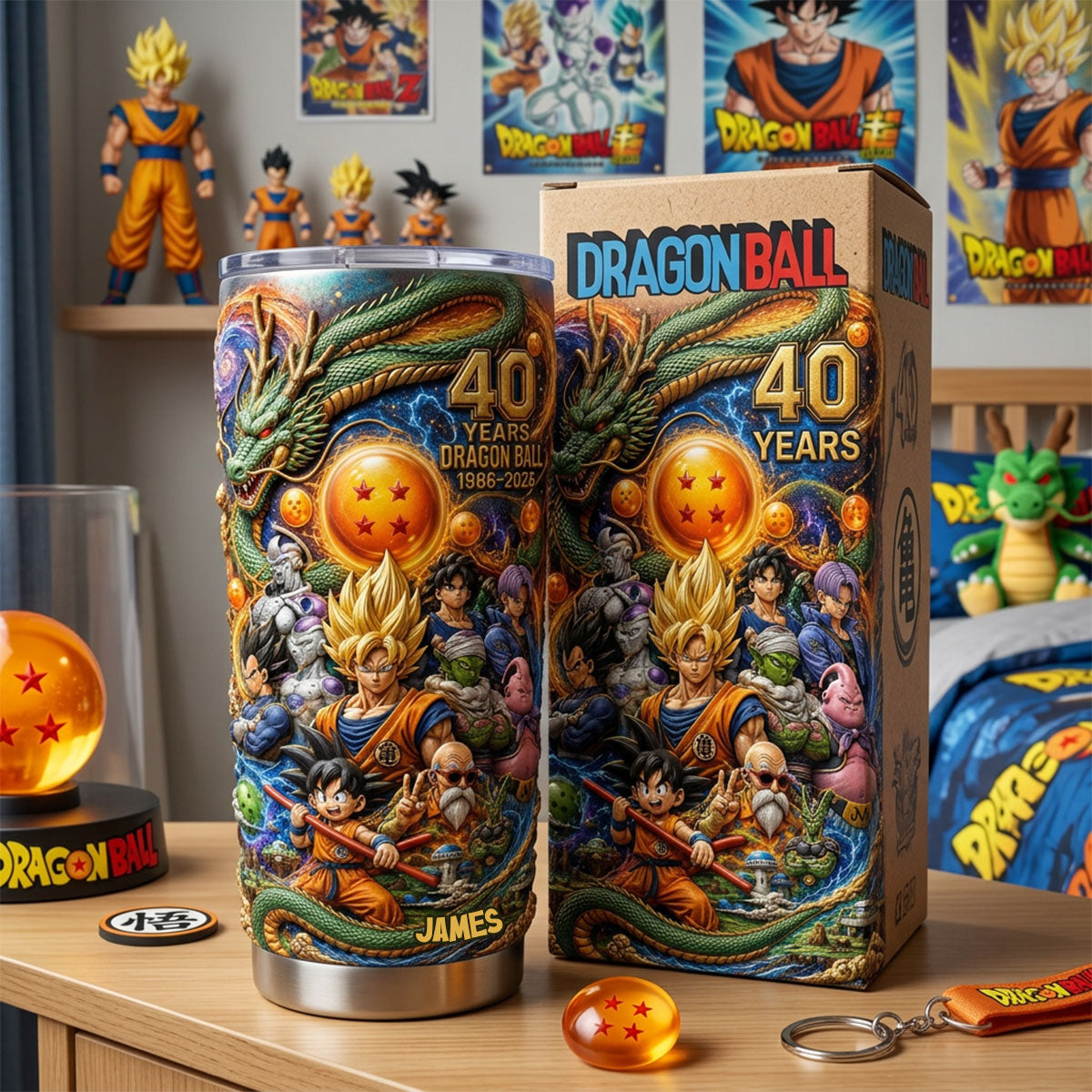 The Strongest 40th Anniversary - Personalized Seven Balls Tumbler With Gift Box