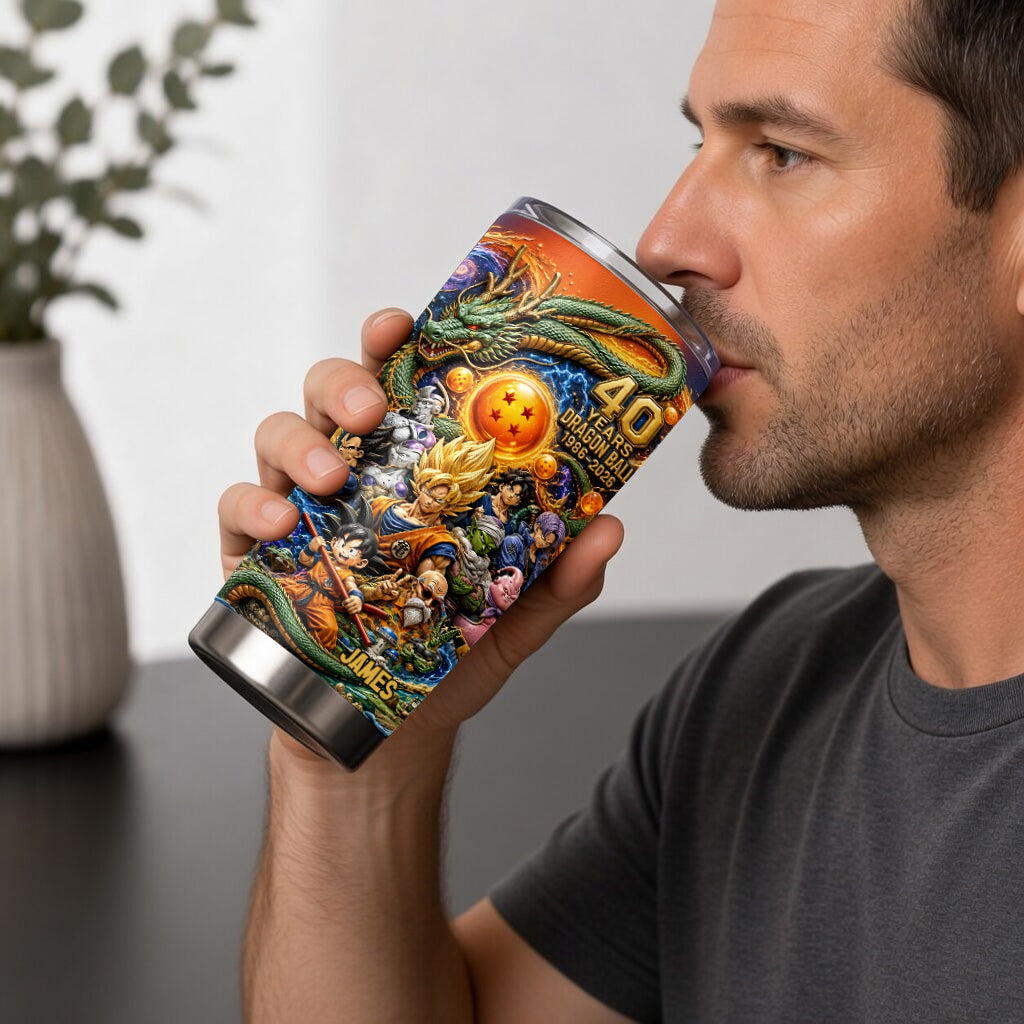 The Strongest 40th Anniversary - Personalized Seven Balls Tumbler With Gift Box