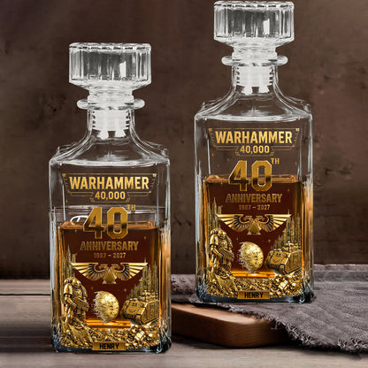 The Grimdark Millennium – 40th Anniversary - Personalized Endless War Whiskey Decanter Set